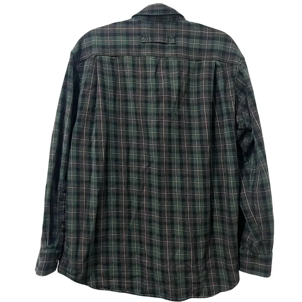 Duluth Men's Free Swingin' Flannel Relaxed Fit Shirt Green Plaid Large - Picture 2 of 7